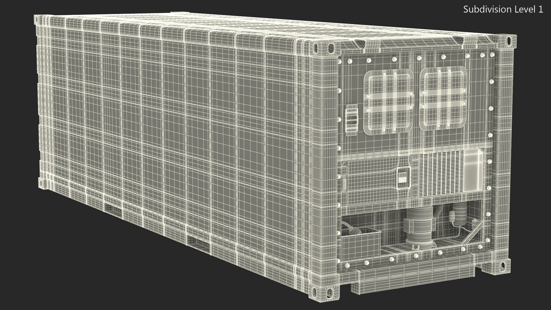 3D Refrigerated Shipping Container