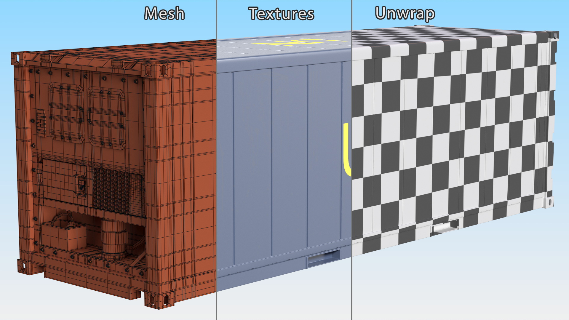3D Refrigerated Shipping Container