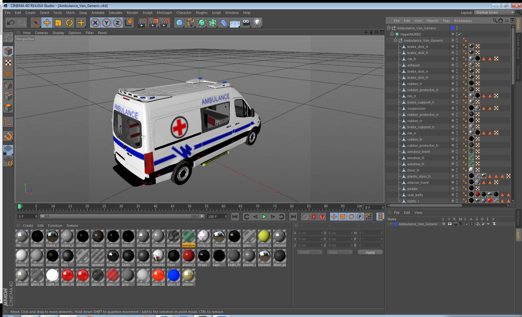 3D Ambulance Van Generic