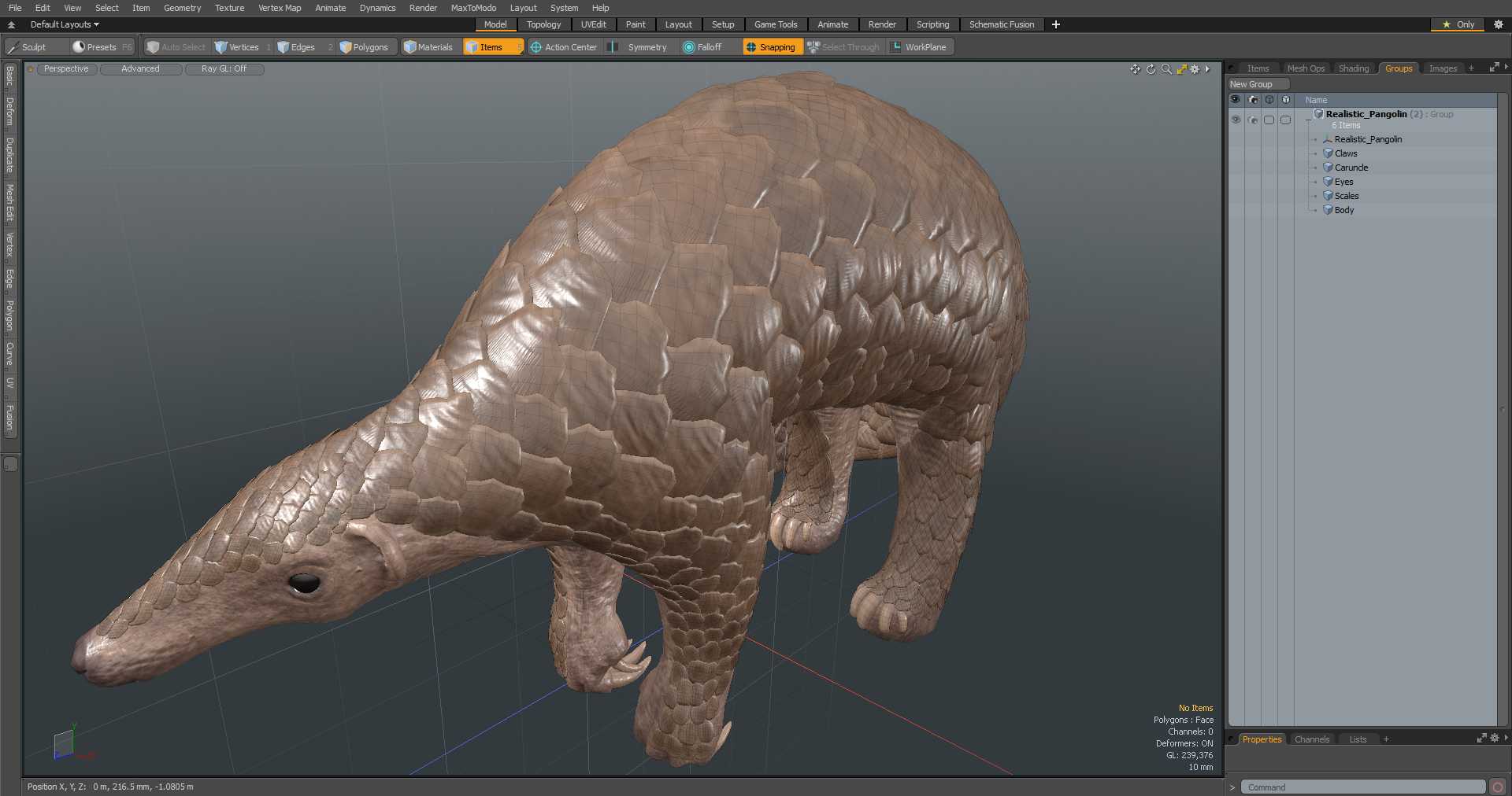 3D Realistic Pangolin model
