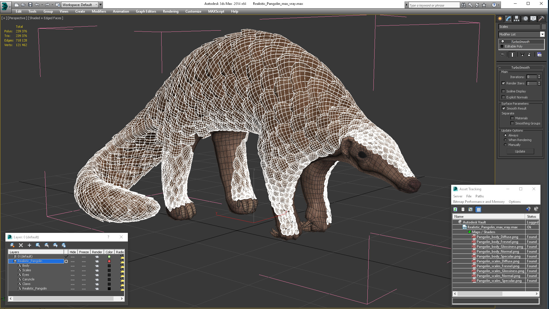 3D Realistic Pangolin model