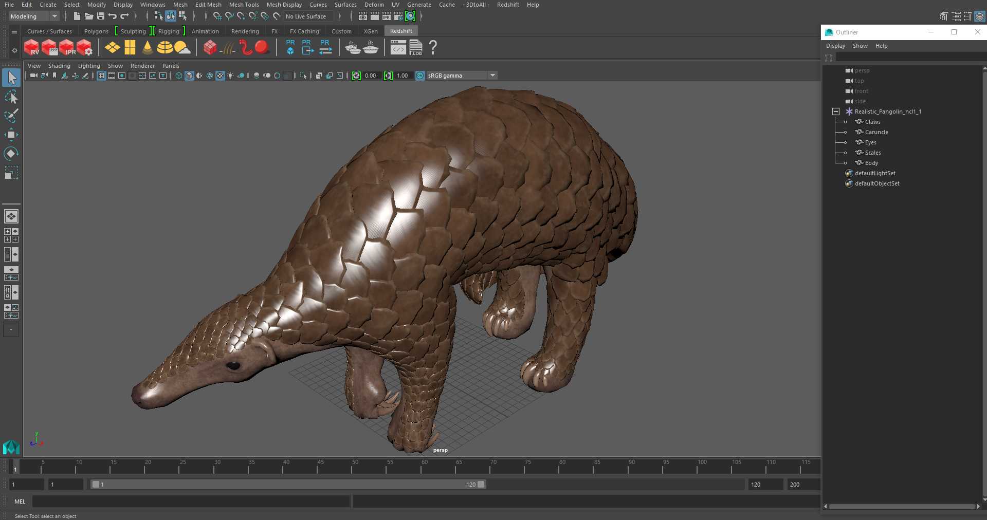 3D Realistic Pangolin model