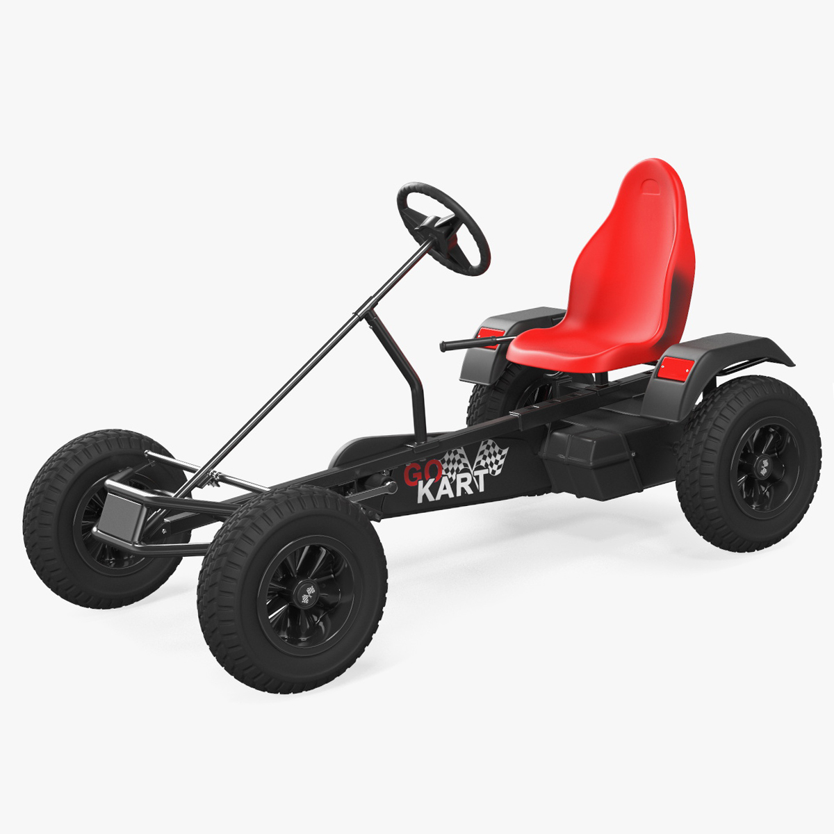 3D model Red Pedal Car with Adjustable Seat Rigged for Cinema 4D