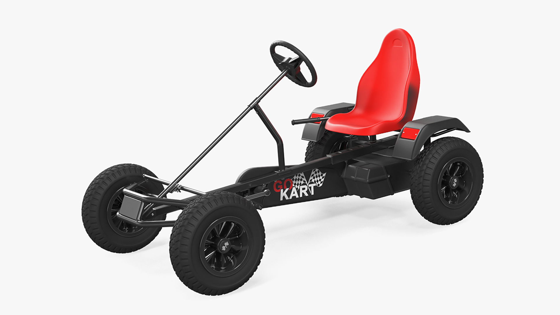 3D model Red Pedal Car with Adjustable Seat Rigged for Cinema 4D