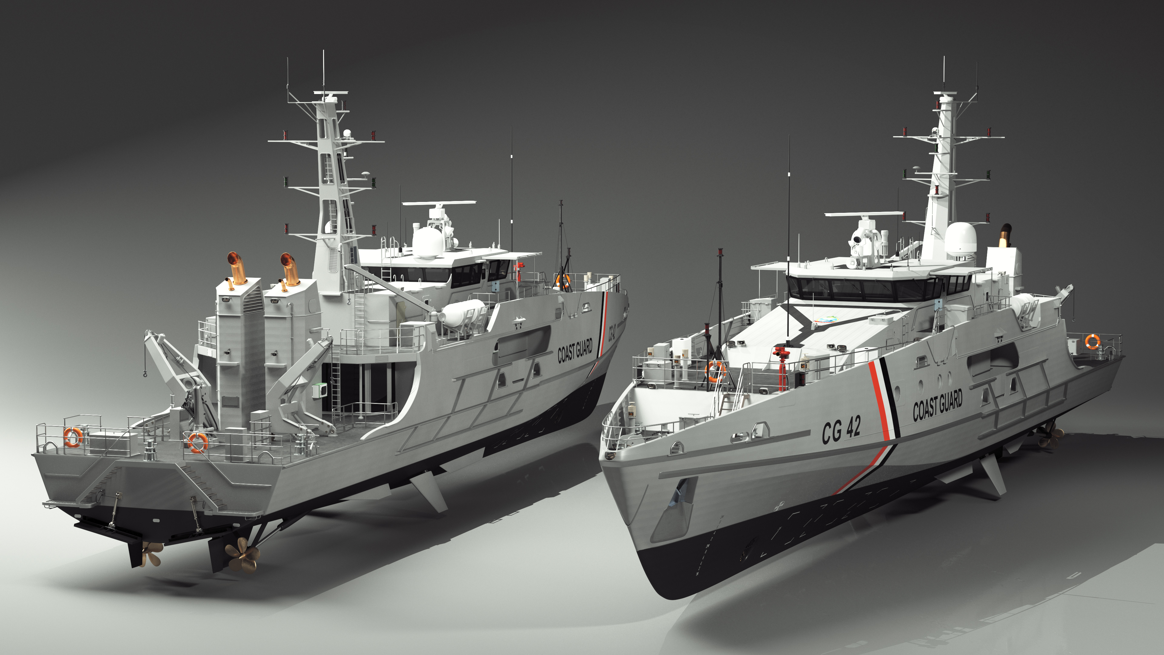 3D TTS Scarborough CG42 Coast Guard Rigged for Maya model