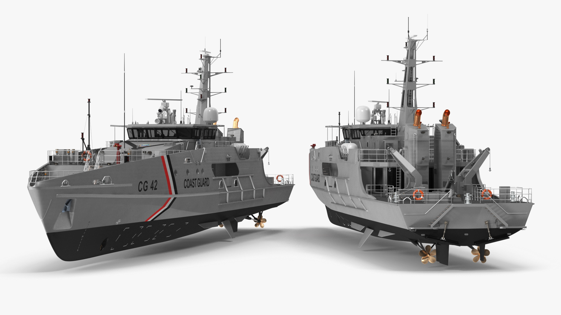 3D TTS Scarborough CG42 Coast Guard Rigged for Maya model