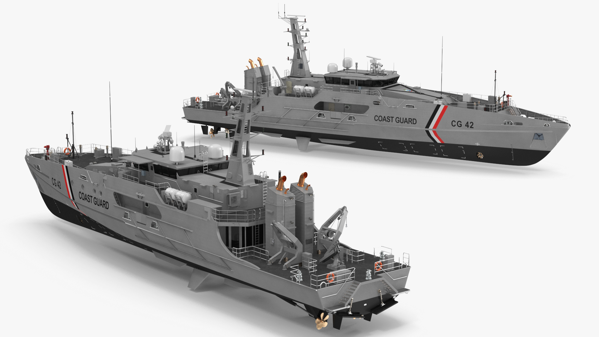 3D TTS Scarborough CG42 Coast Guard Rigged for Maya model