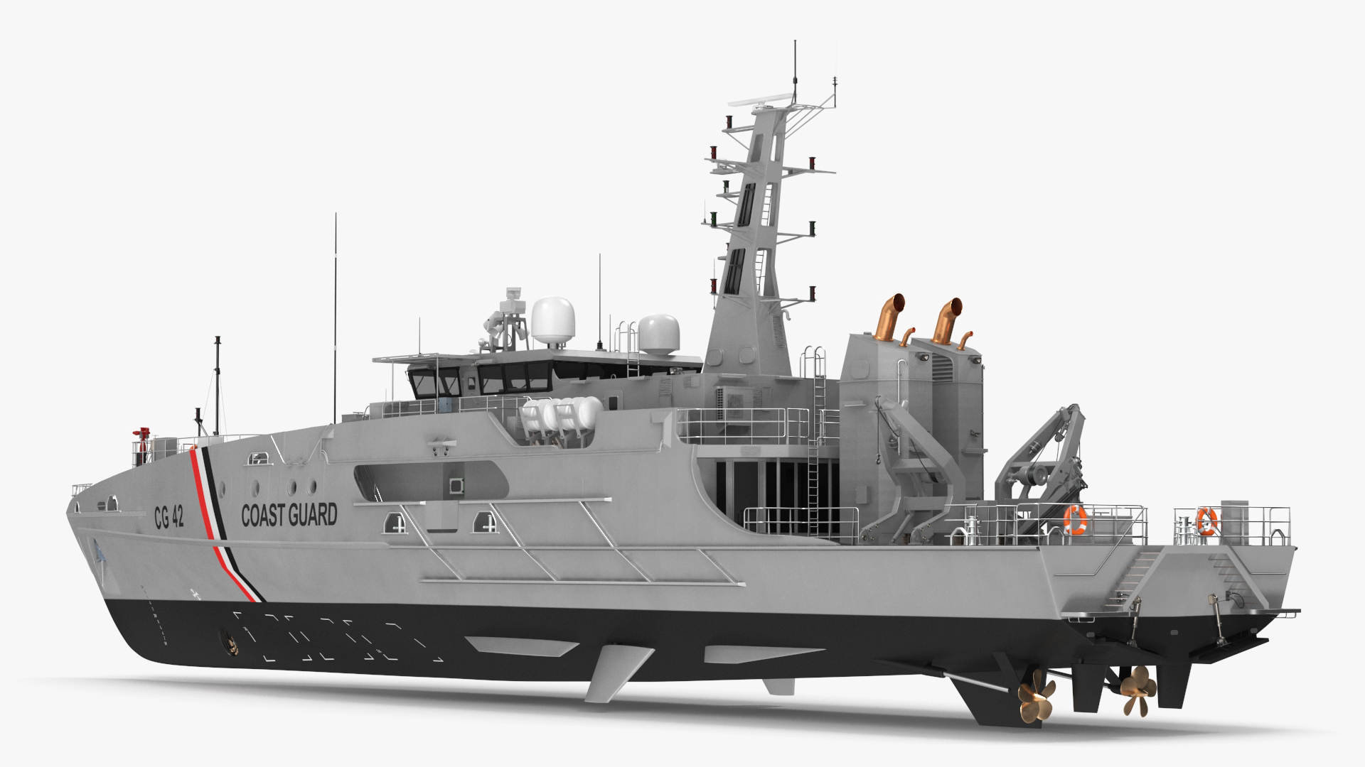 3D TTS Scarborough CG42 Coast Guard Rigged for Maya model