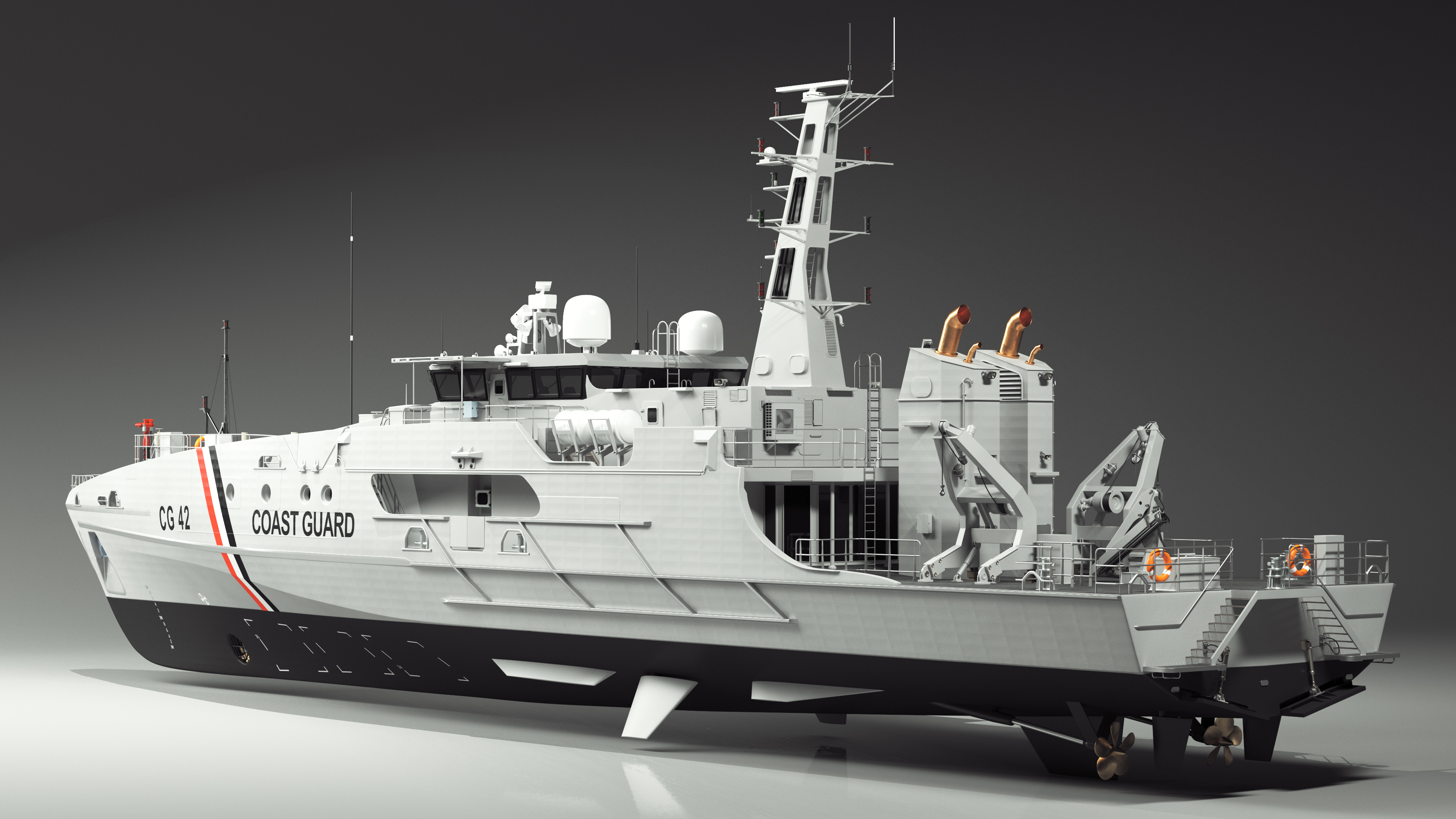 3D TTS Scarborough CG42 Coast Guard Rigged for Maya model