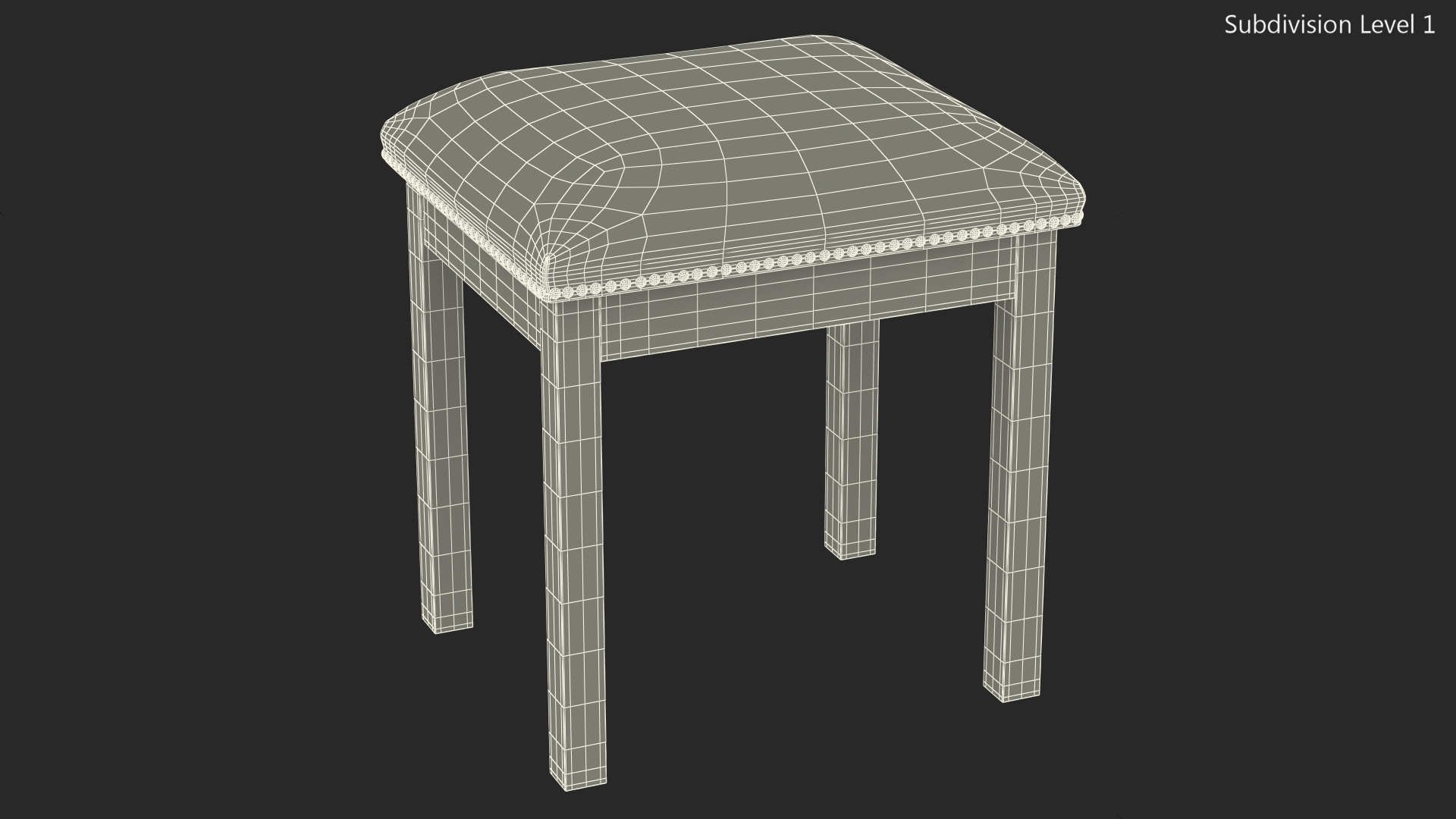 Church Wooden Stool 3D model