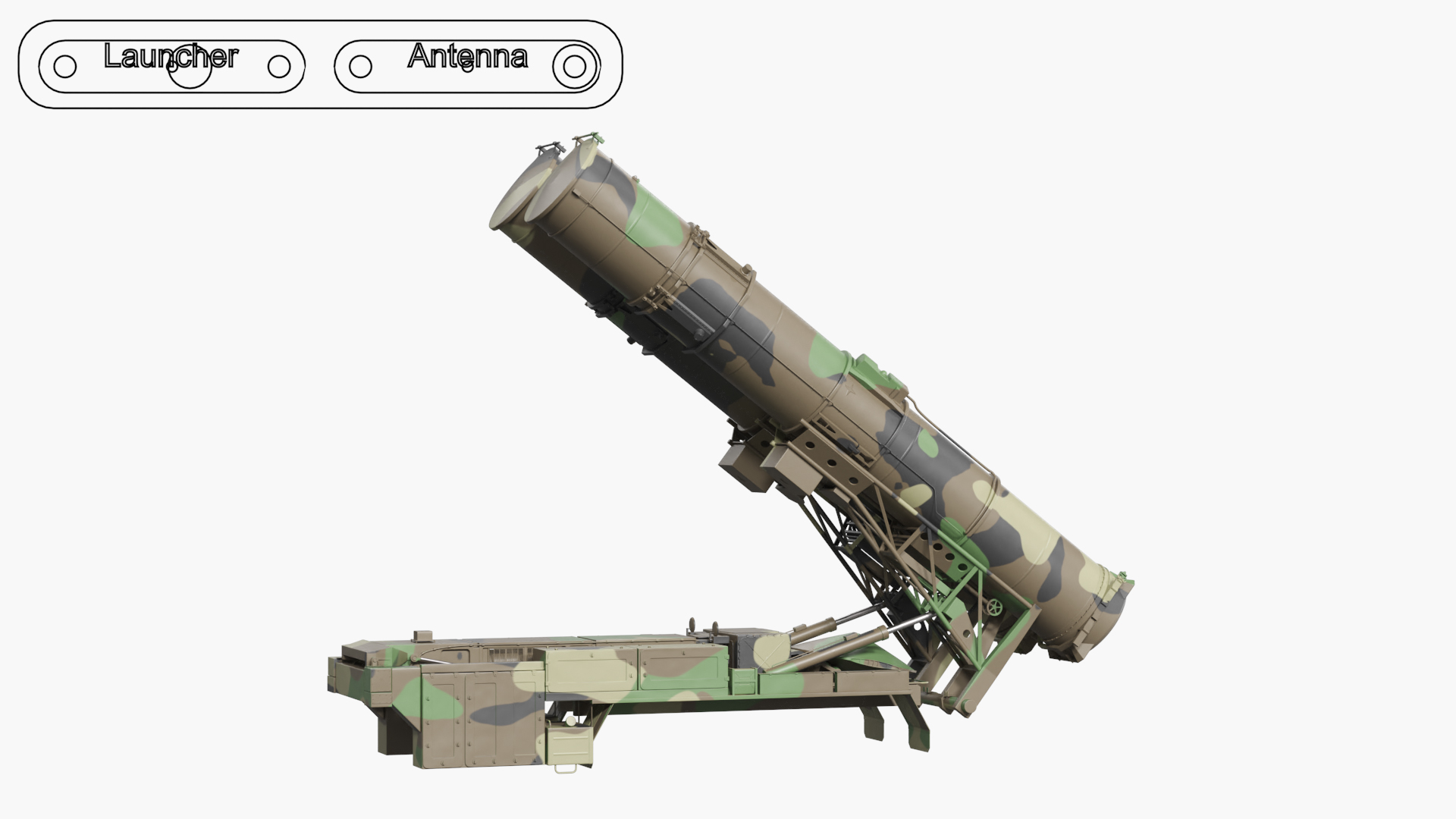 Air Defense Launcher Unit with Radar Mast Rigged, view 4