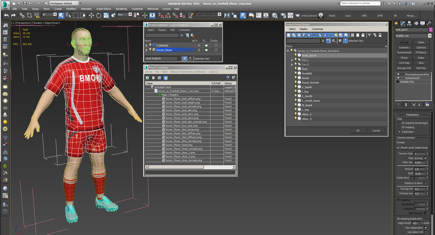 3D model Soccer or Football Player