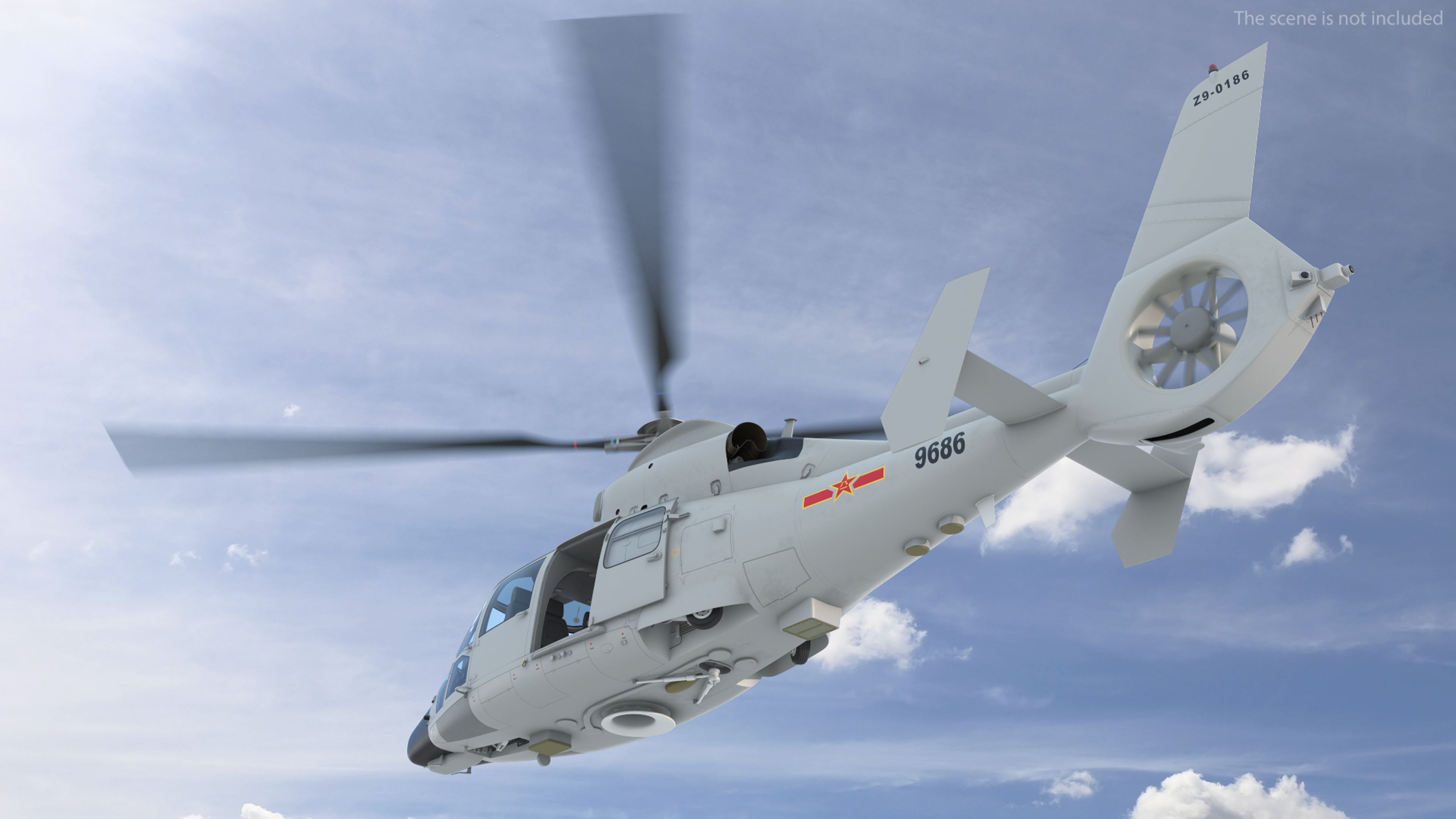3D Harbin Z-9 Haitun Rigged for Maya model