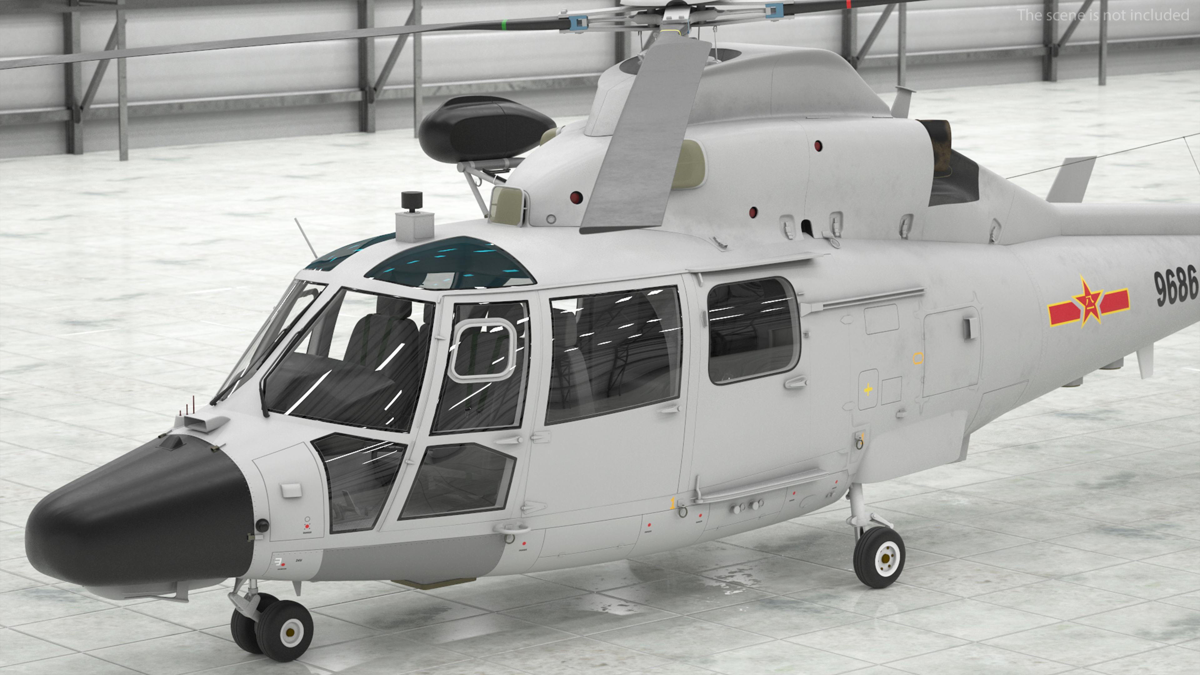 3D Harbin Z-9 Haitun Rigged for Maya model