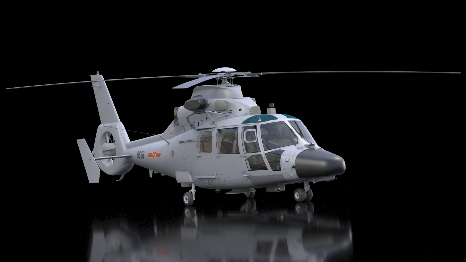 3D Harbin Z-9 Haitun Rigged for Maya model