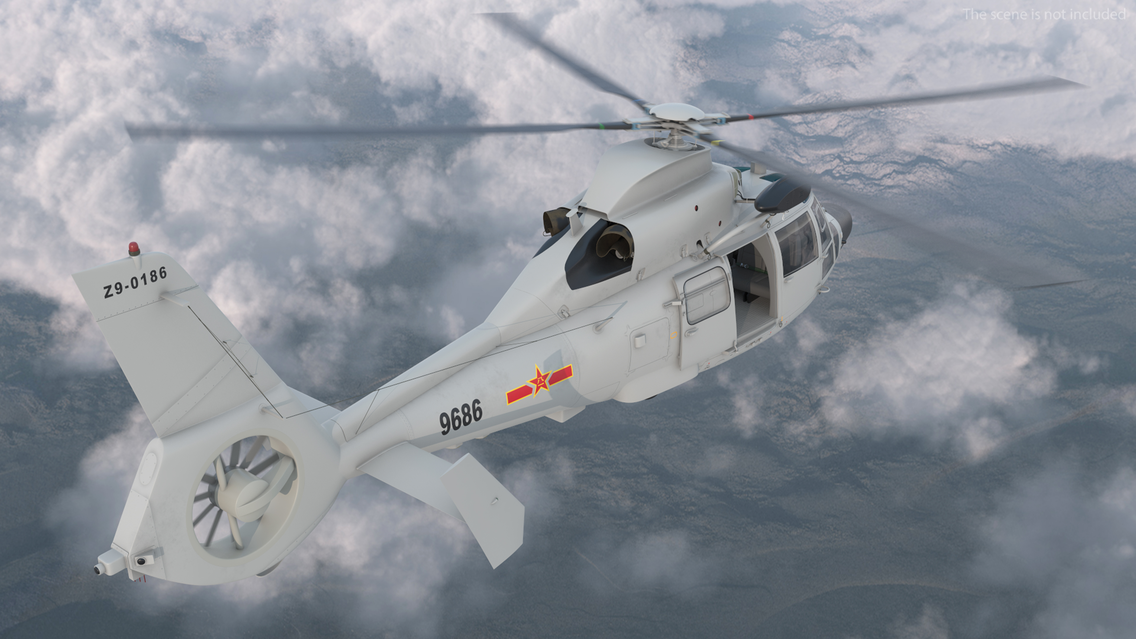 3D Harbin Z-9 Haitun Rigged for Maya model