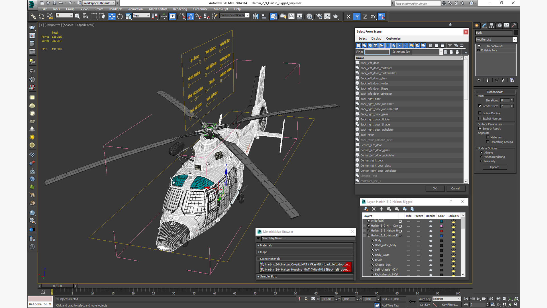 3D Harbin Z-9 Haitun Rigged for Maya model