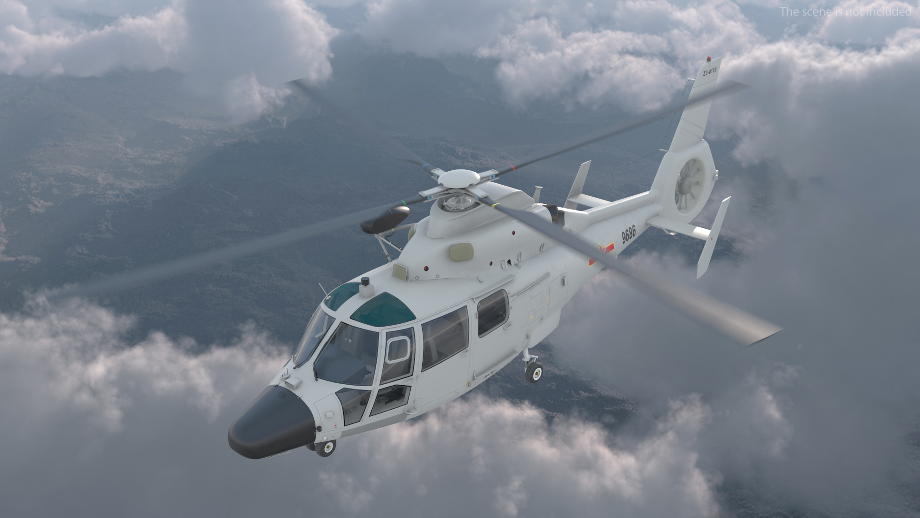 3D Harbin Z-9 Haitun Rigged for Maya model