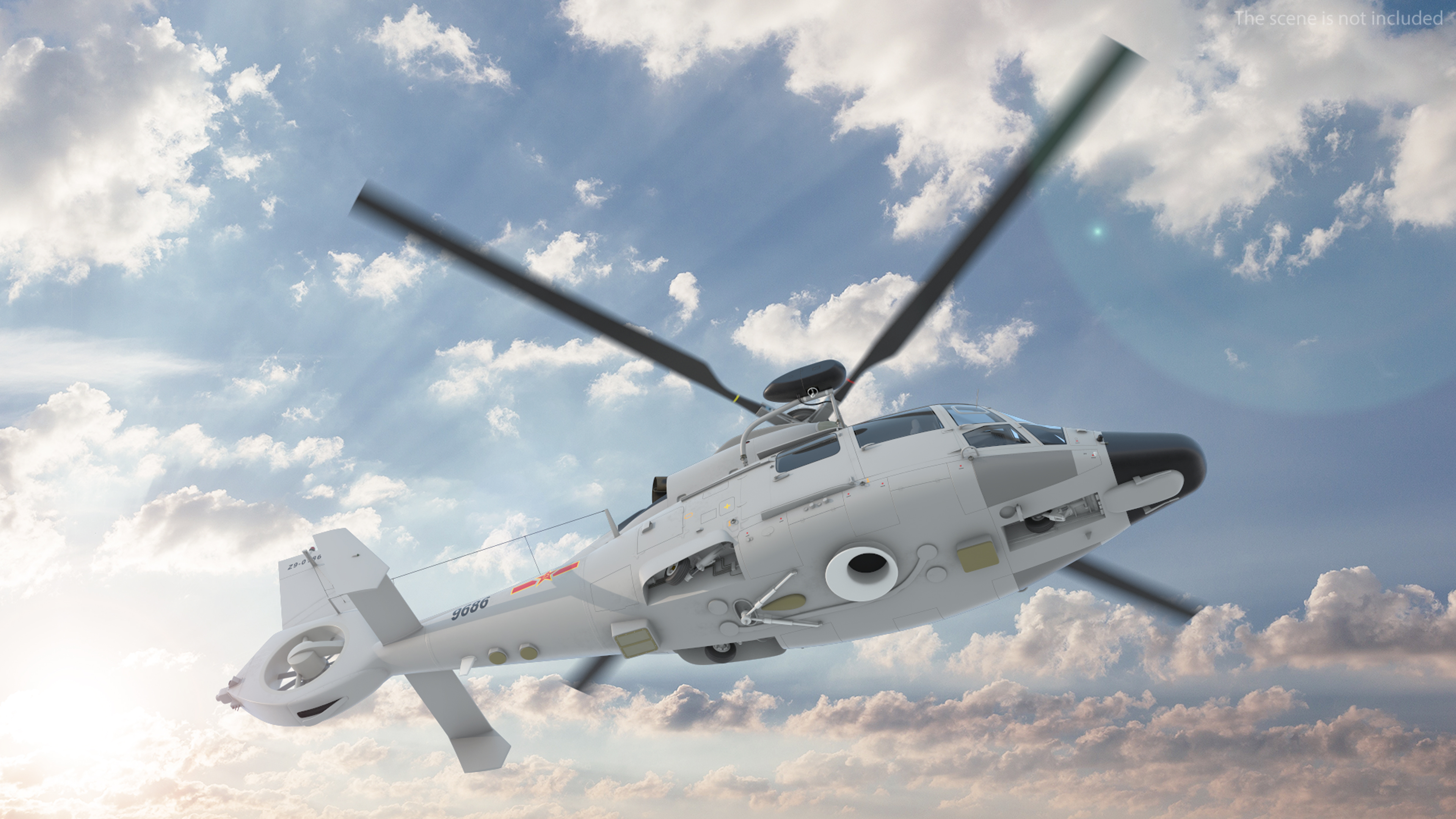 3D Harbin Z-9 Haitun Rigged for Maya model