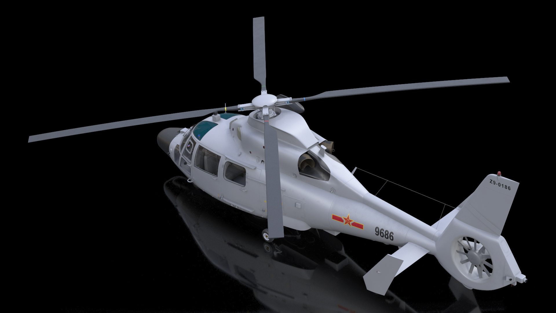 3D Harbin Z-9 Haitun Rigged for Maya model