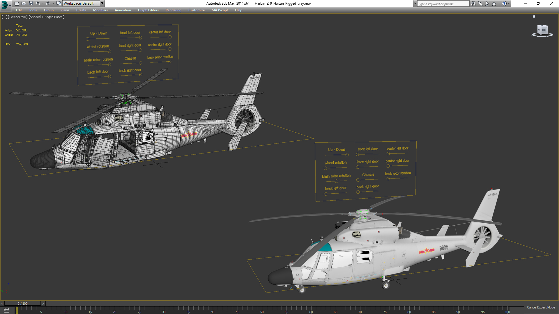 3D Harbin Z-9 Haitun Rigged for Maya model