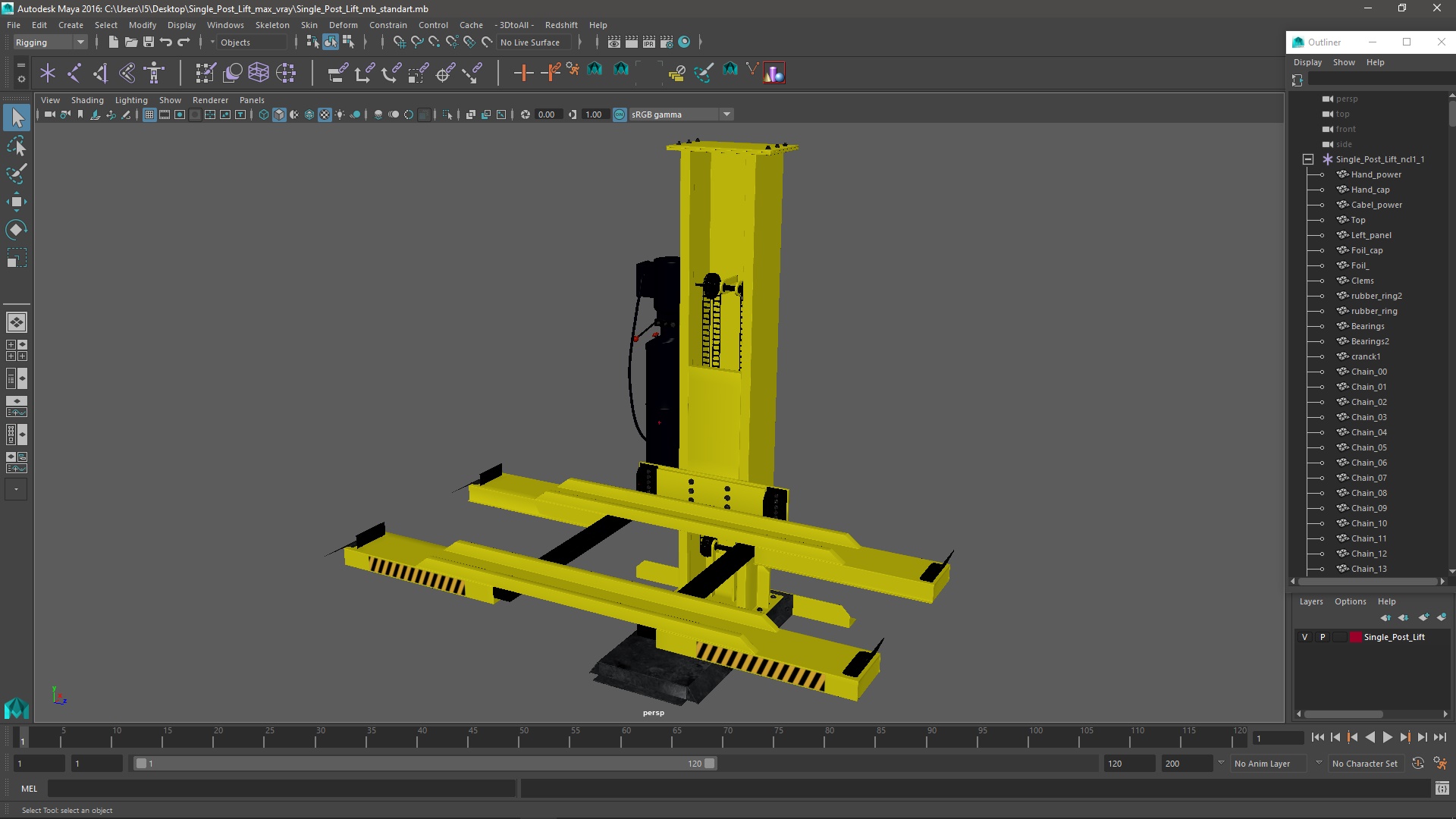 3D Single Post Lift