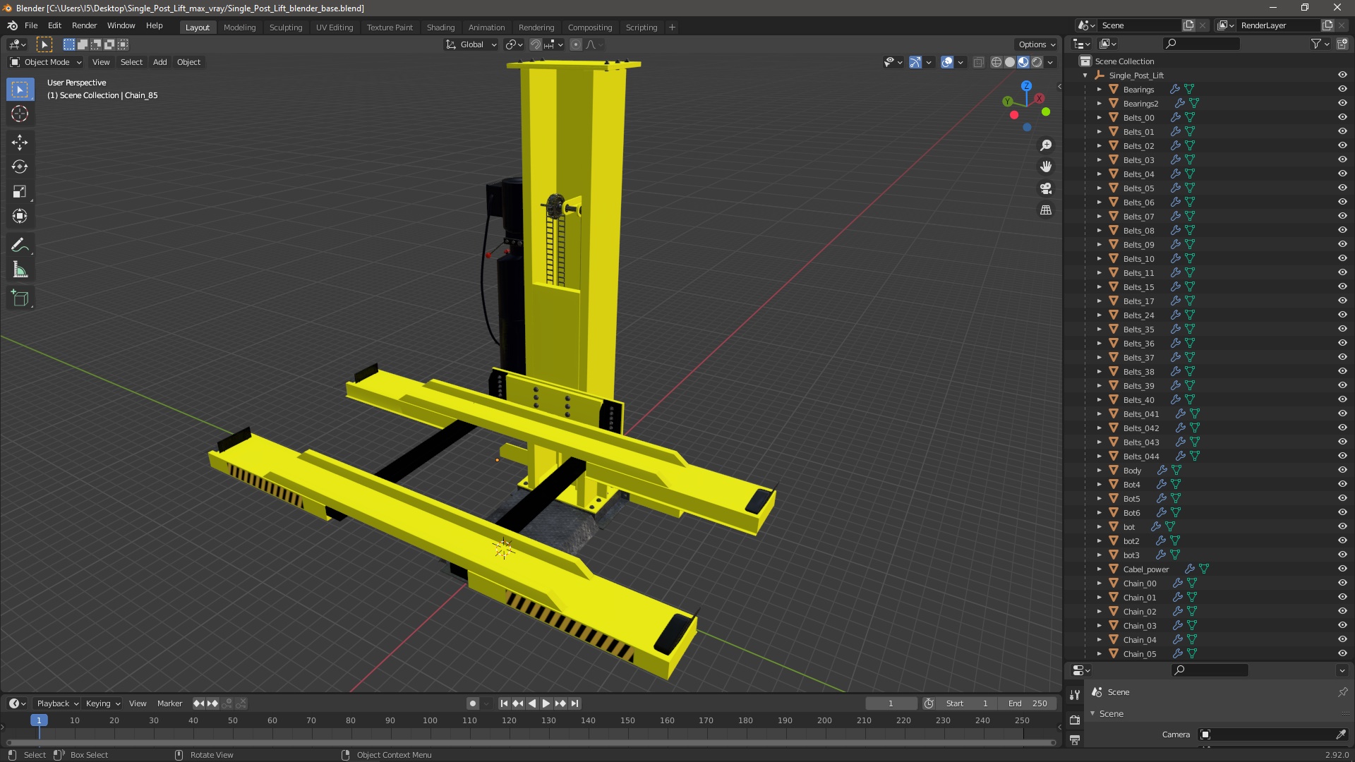 3D Single Post Lift