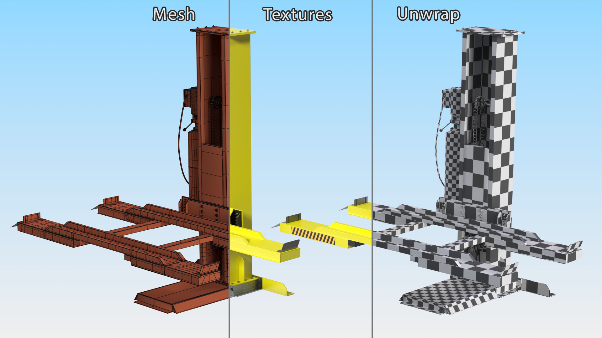3D Single Post Lift