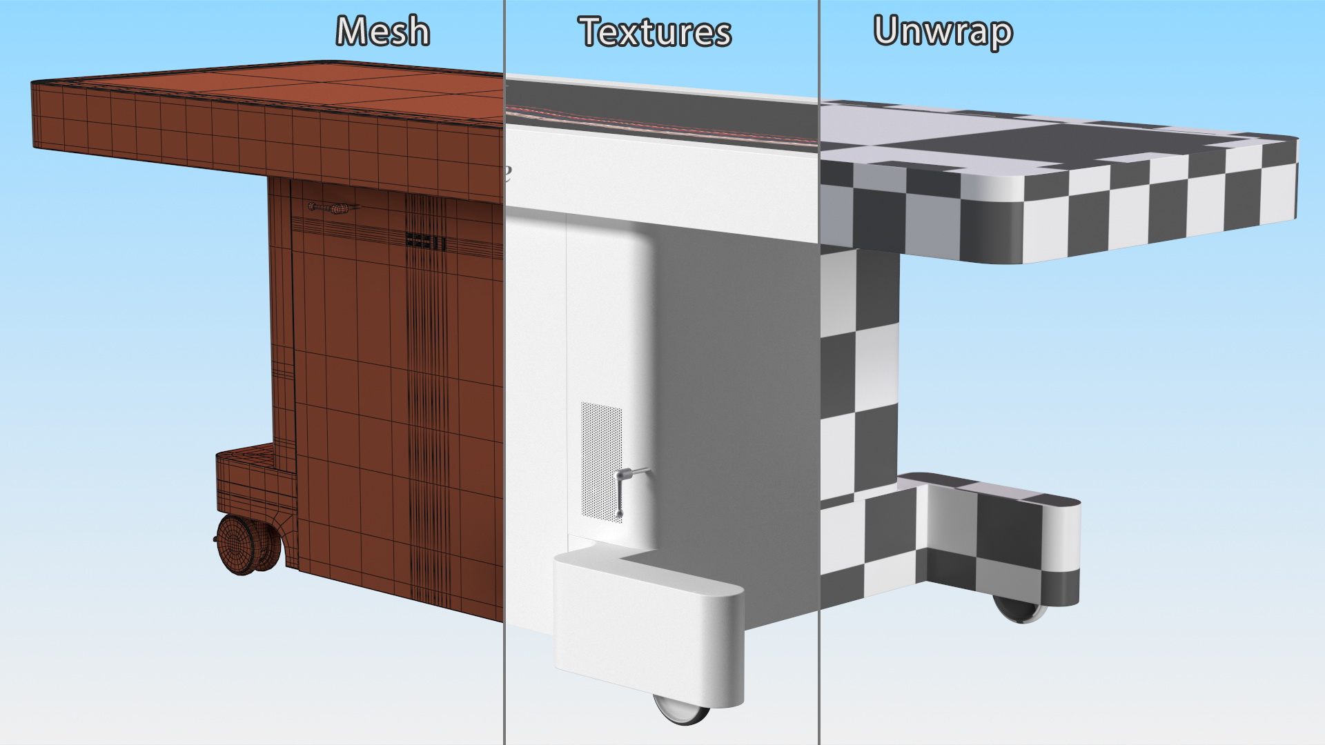 3D Horizontal Interactive Table with Display The Brain Device model