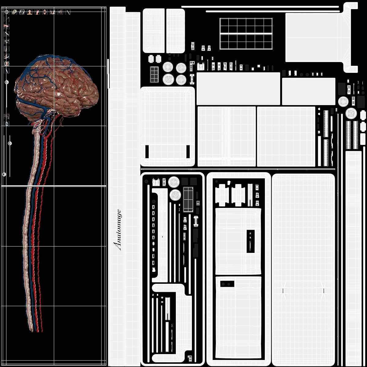 3D Horizontal Interactive Table with Display The Brain Device model