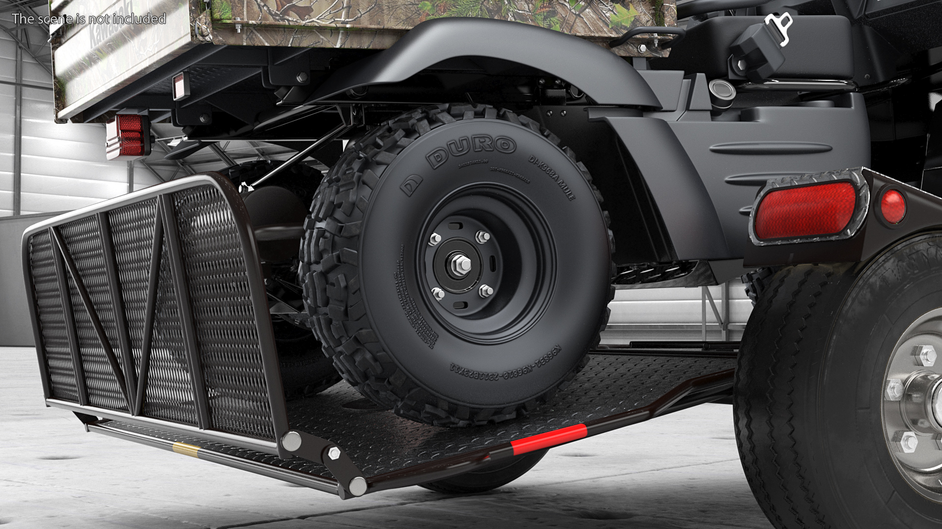 3D model ATV Trailer with Kawasaki Mule
