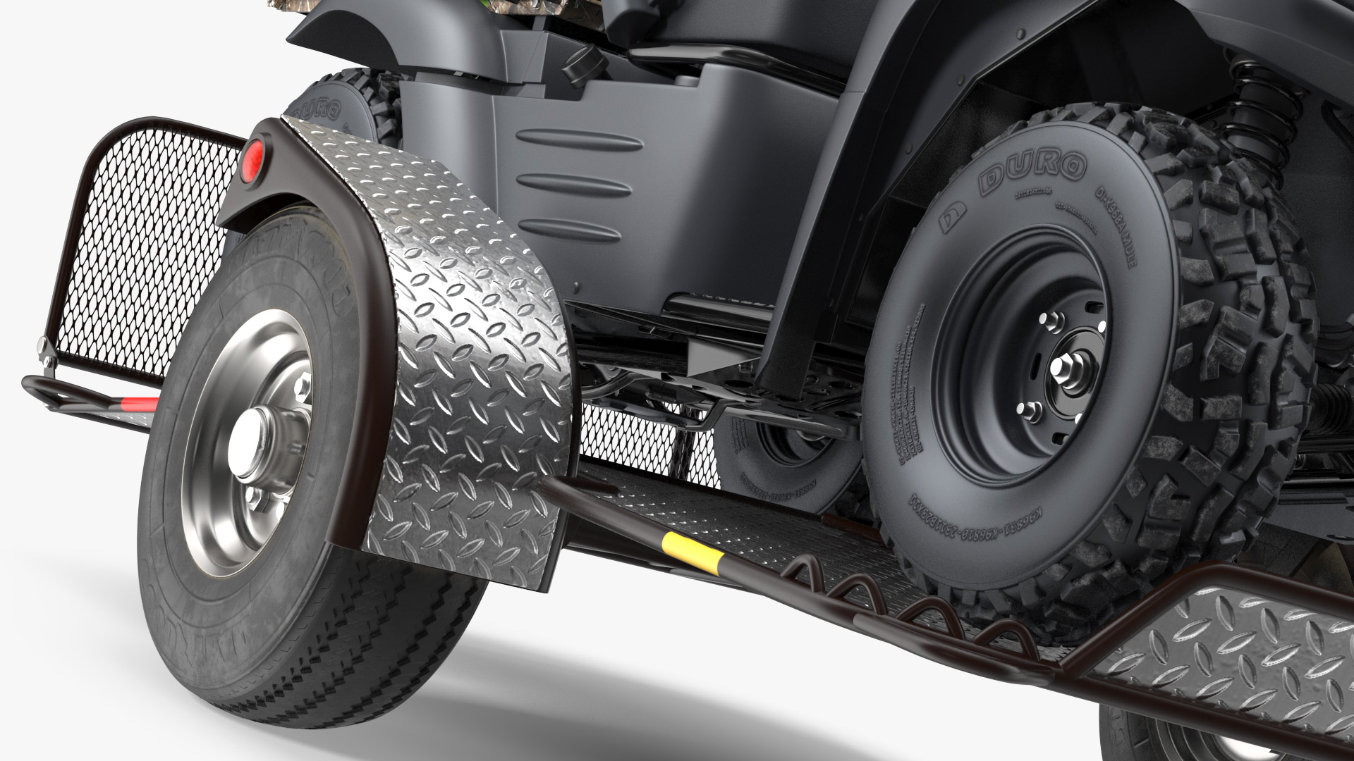 3D model ATV Trailer with Kawasaki Mule