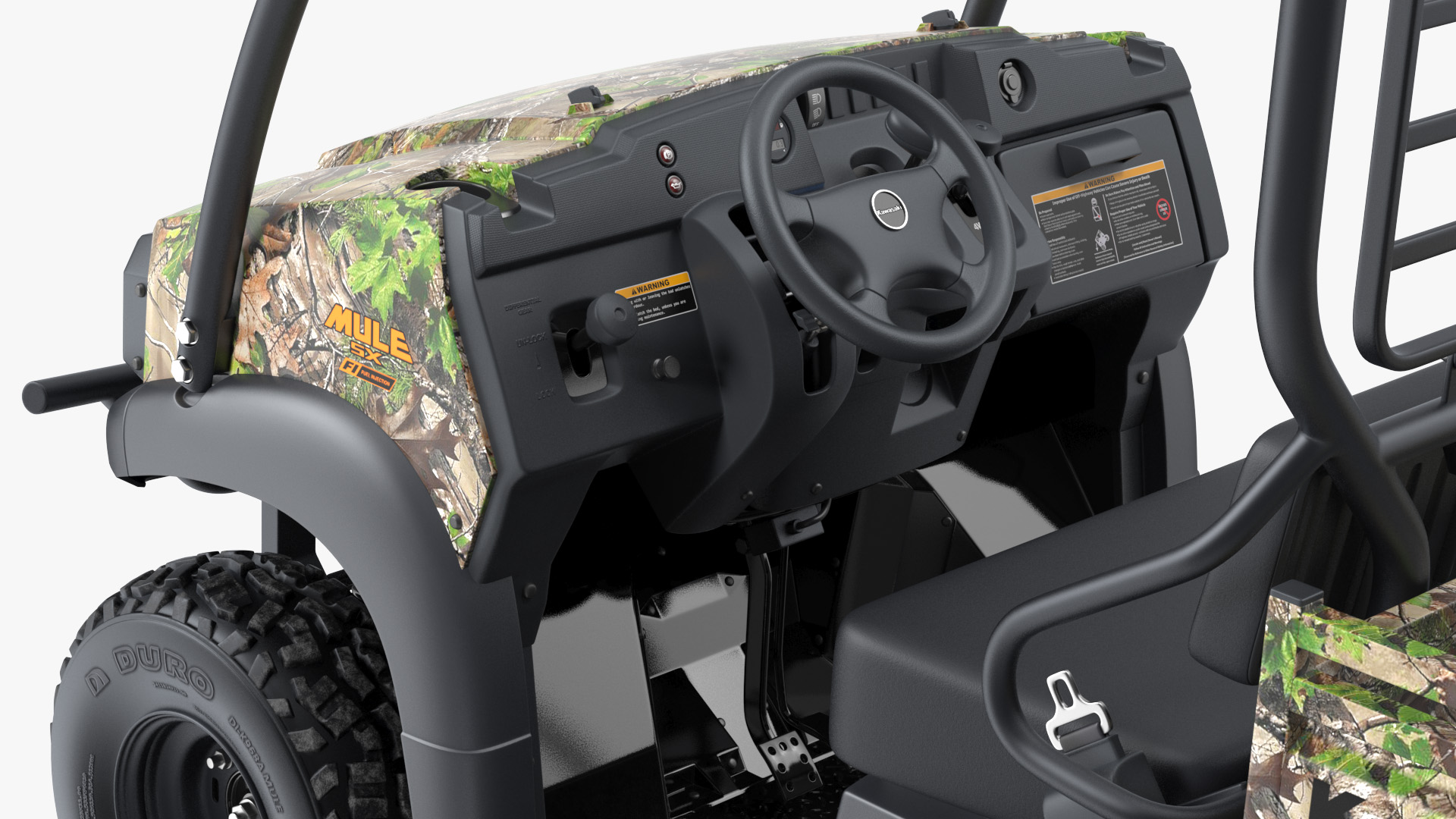 3D model ATV Trailer with Kawasaki Mule