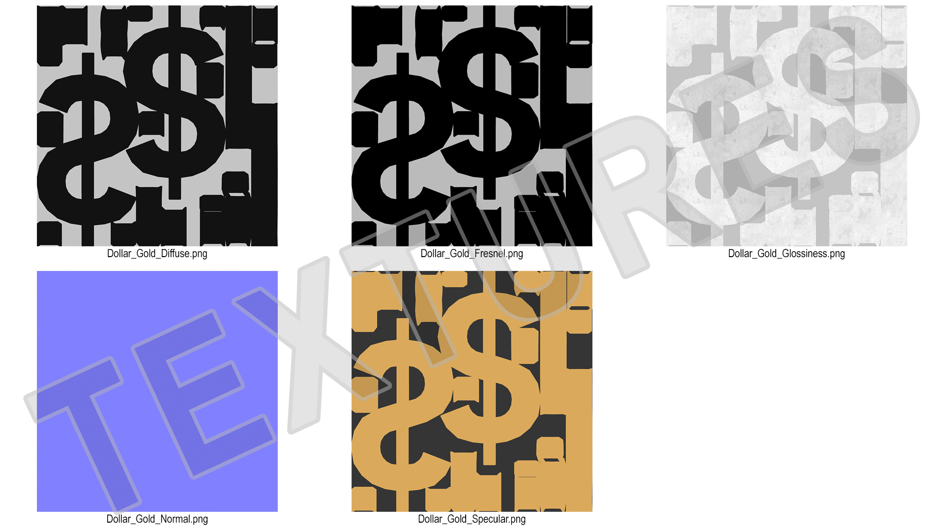 3D model US Dollar Currency Symbol Gold