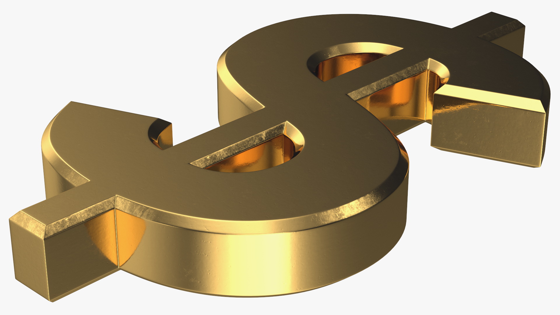 3D model US Dollar Currency Symbol Gold