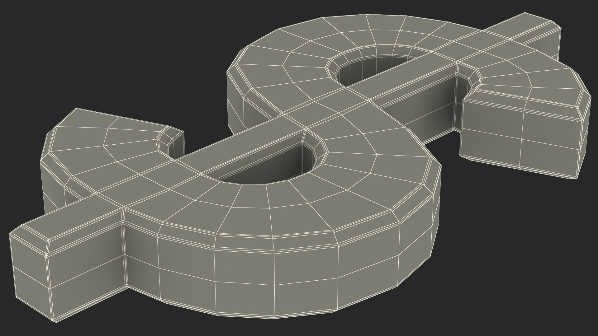 3D model US Dollar Currency Symbol Gold