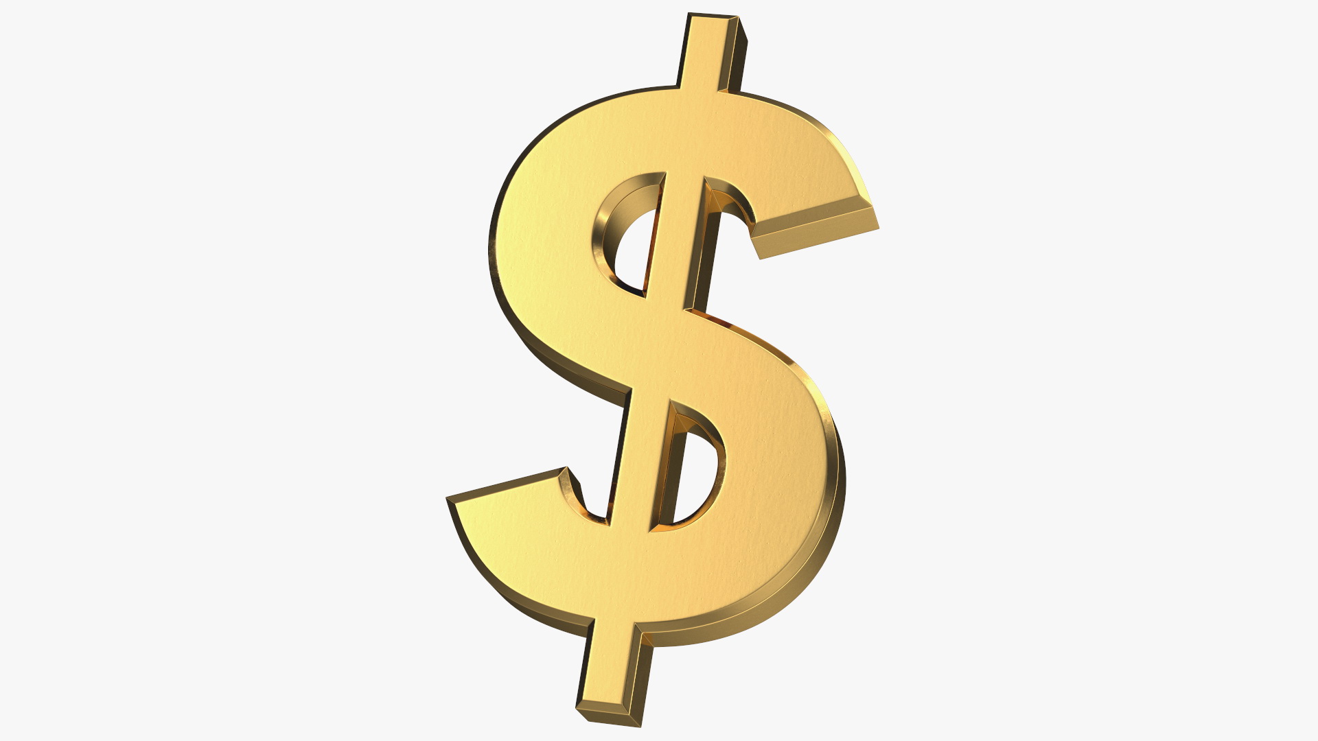 3D model US Dollar Currency Symbol Gold