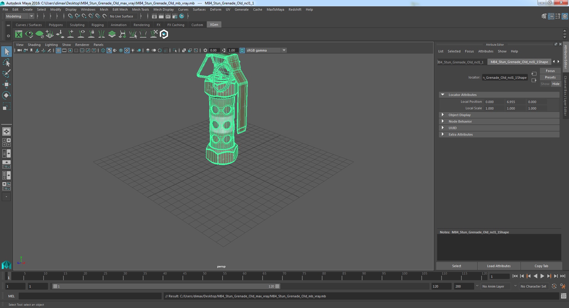 3D model M84 Stun Grenade Old
