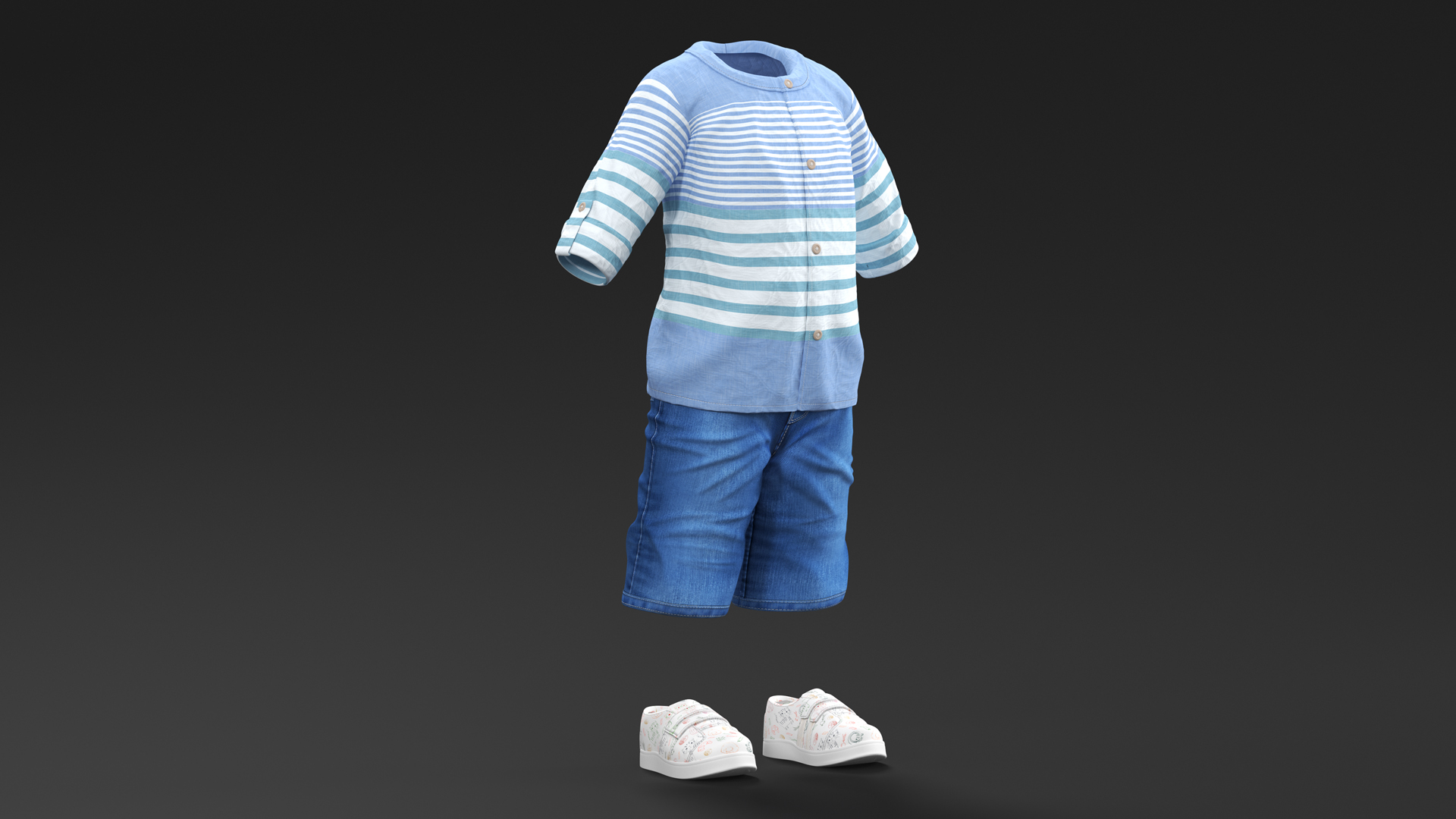 Summer Clothes for Walking One Year Old Baby 3D model