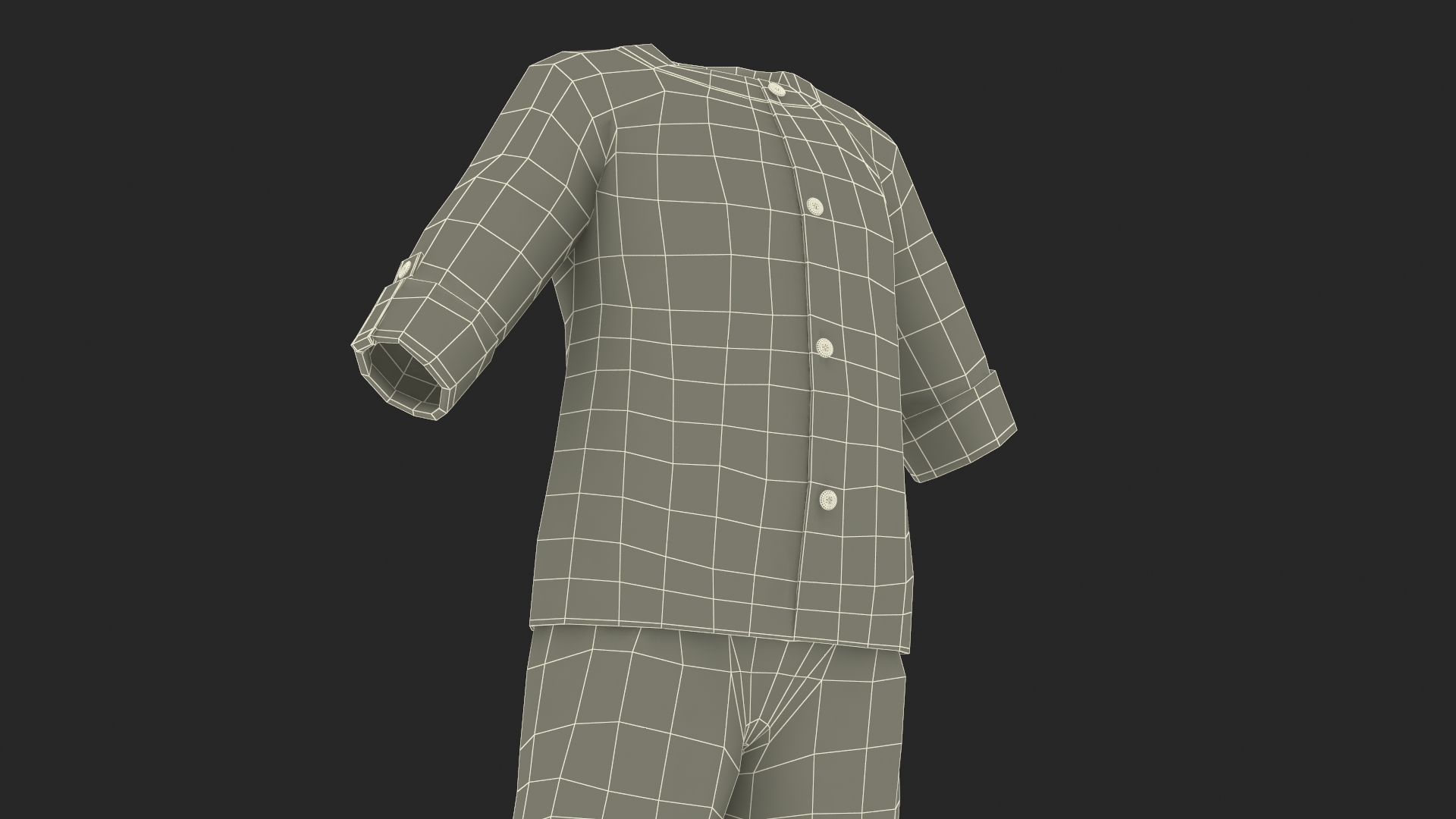 Summer Clothes for Walking One Year Old Baby 3D model