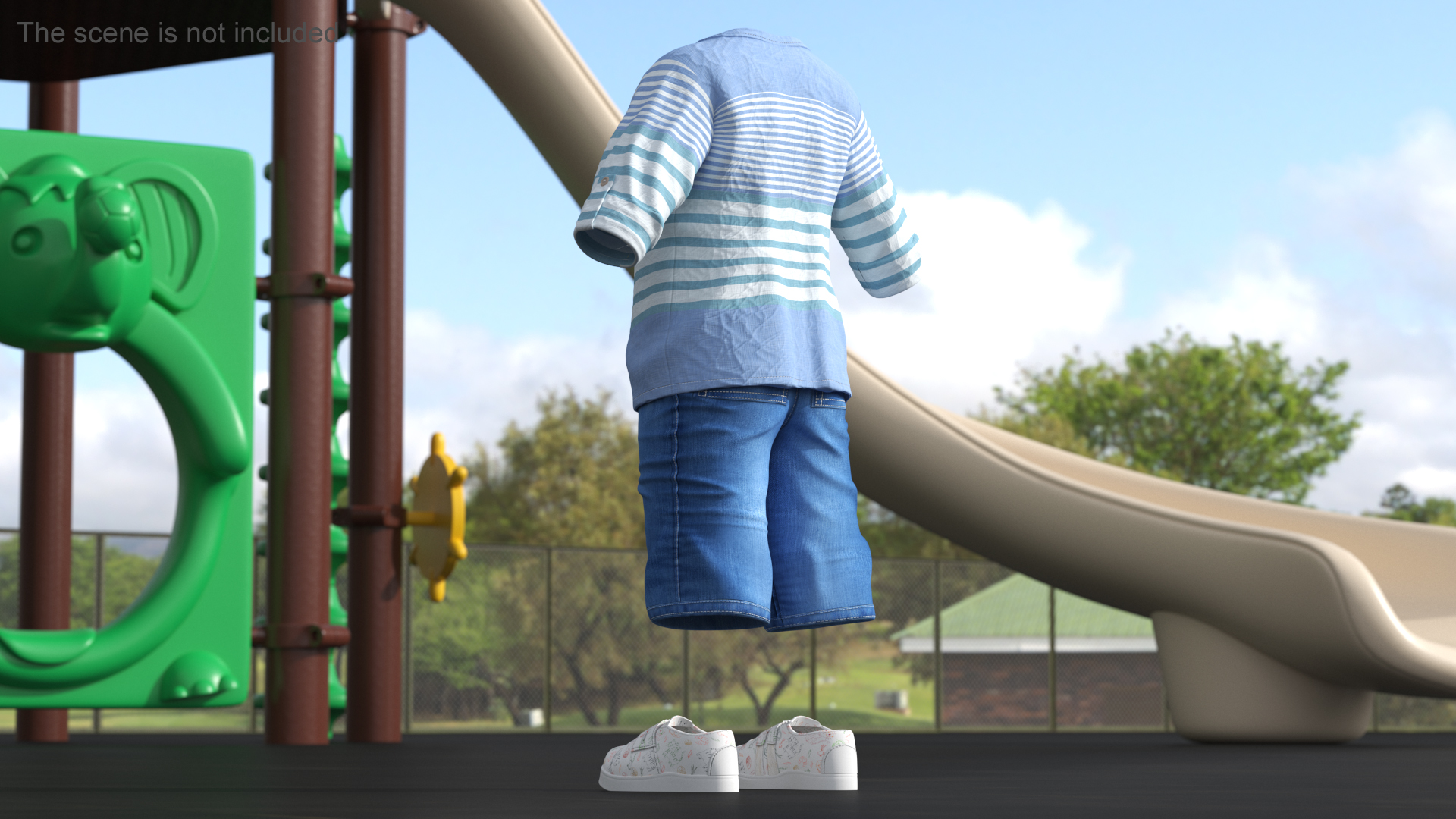 Summer Clothes for Walking One Year Old Baby 3D model