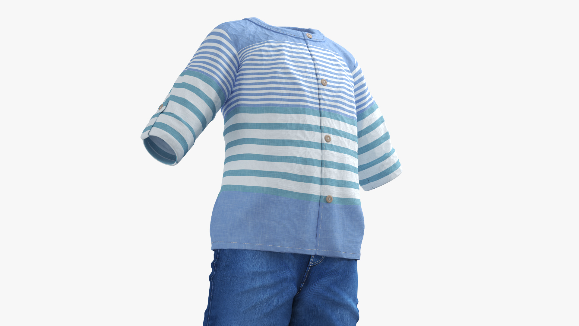 Summer Clothes for Walking One Year Old Baby 3D model