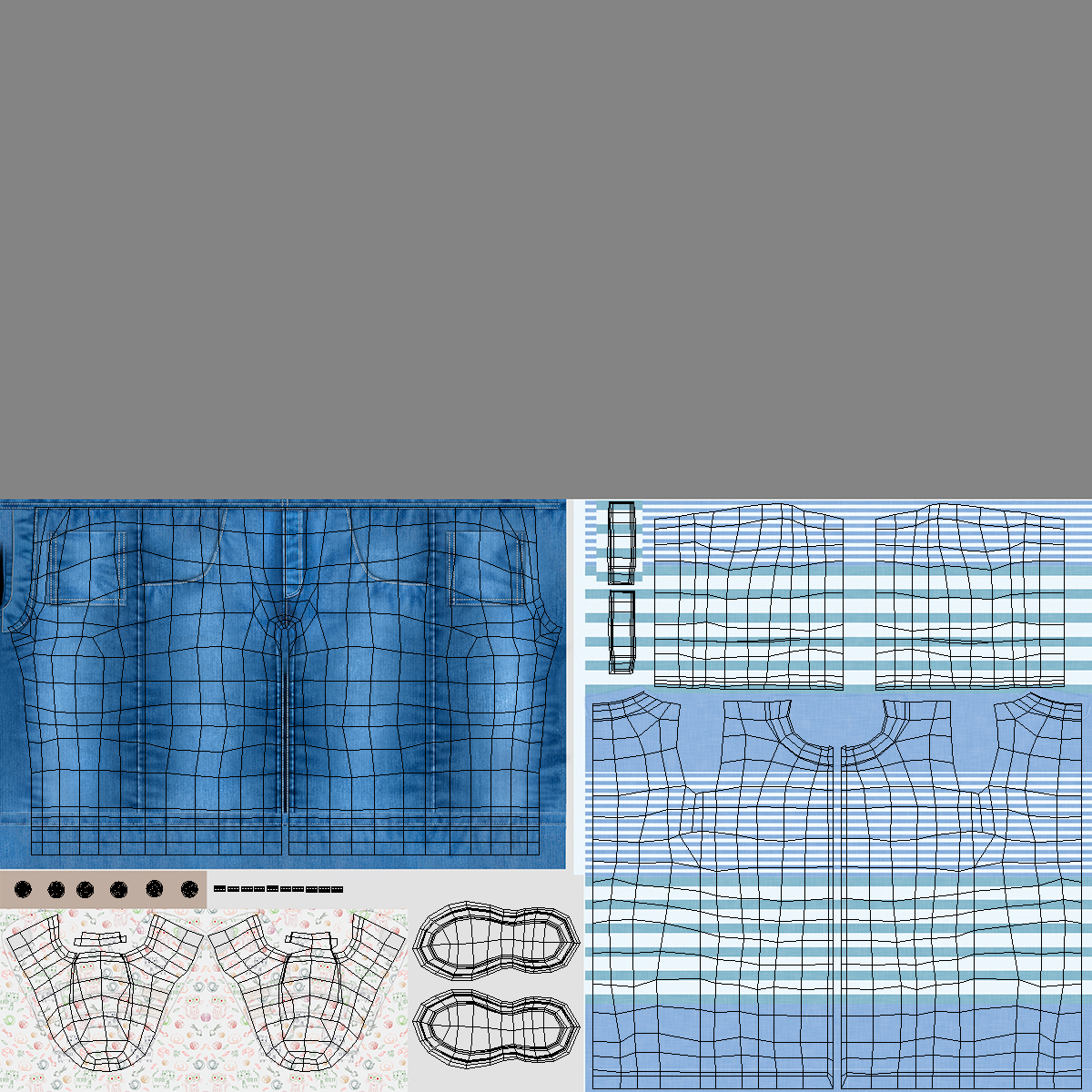 Summer Clothes for Walking One Year Old Baby 3D model