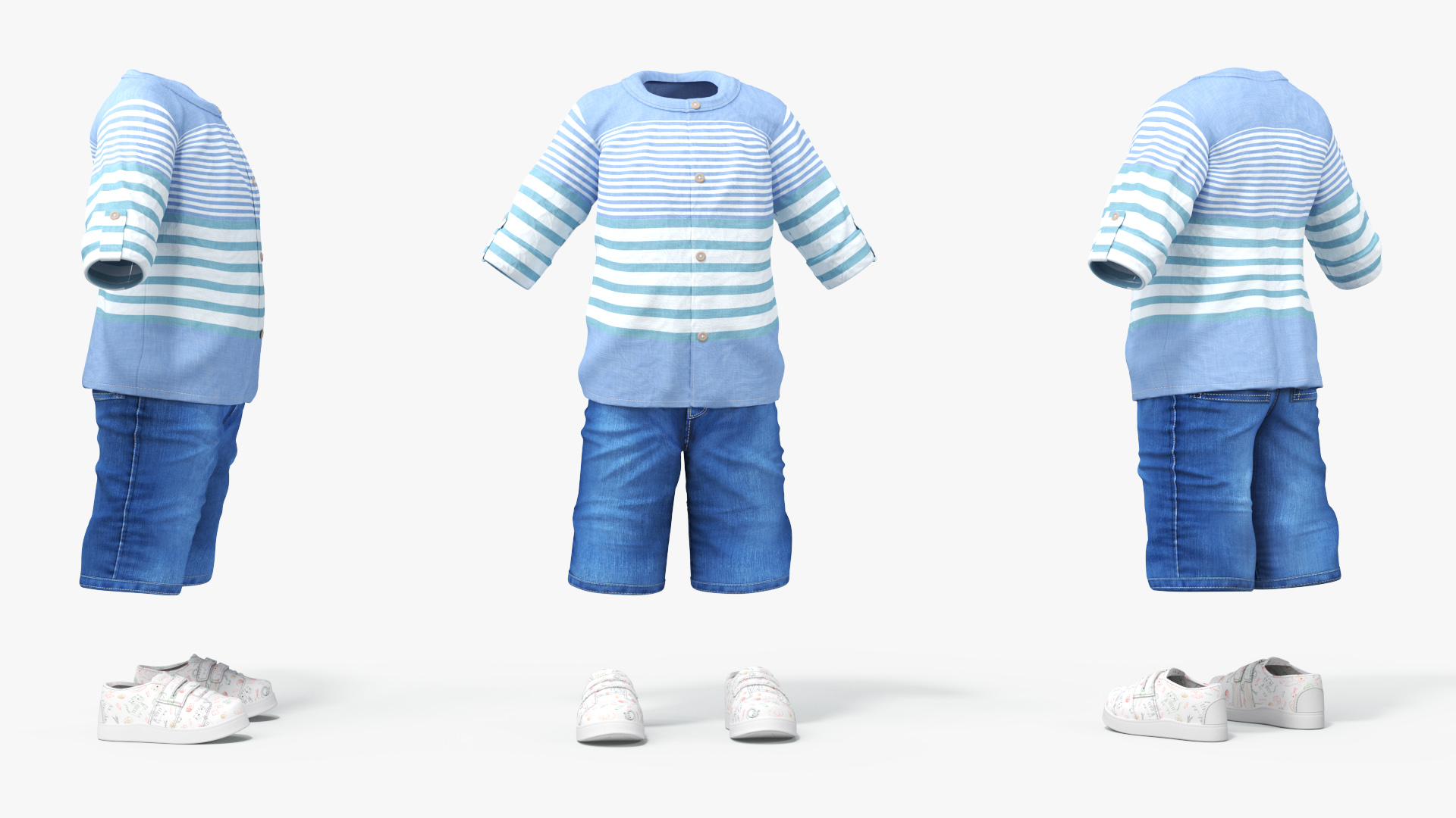 Summer Clothes for Walking One Year Old Baby 3D model