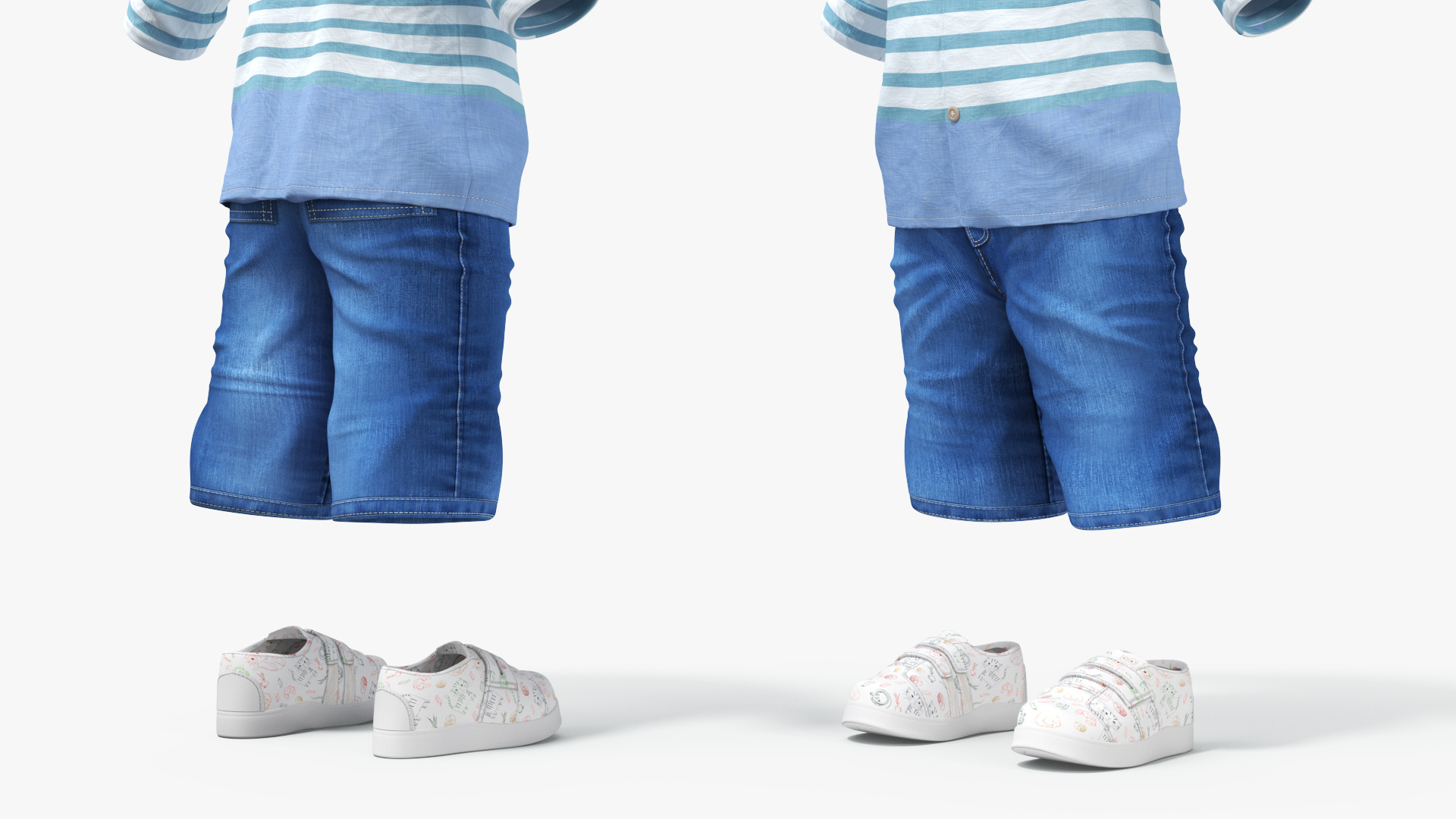 Summer Clothes for Walking One Year Old Baby 3D model