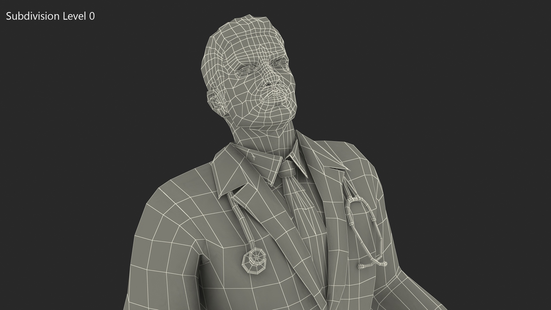 3D Male Doctor with Stethoscope model