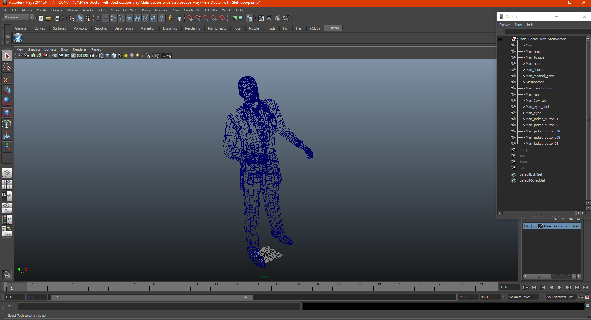 3D Male Doctor with Stethoscope model