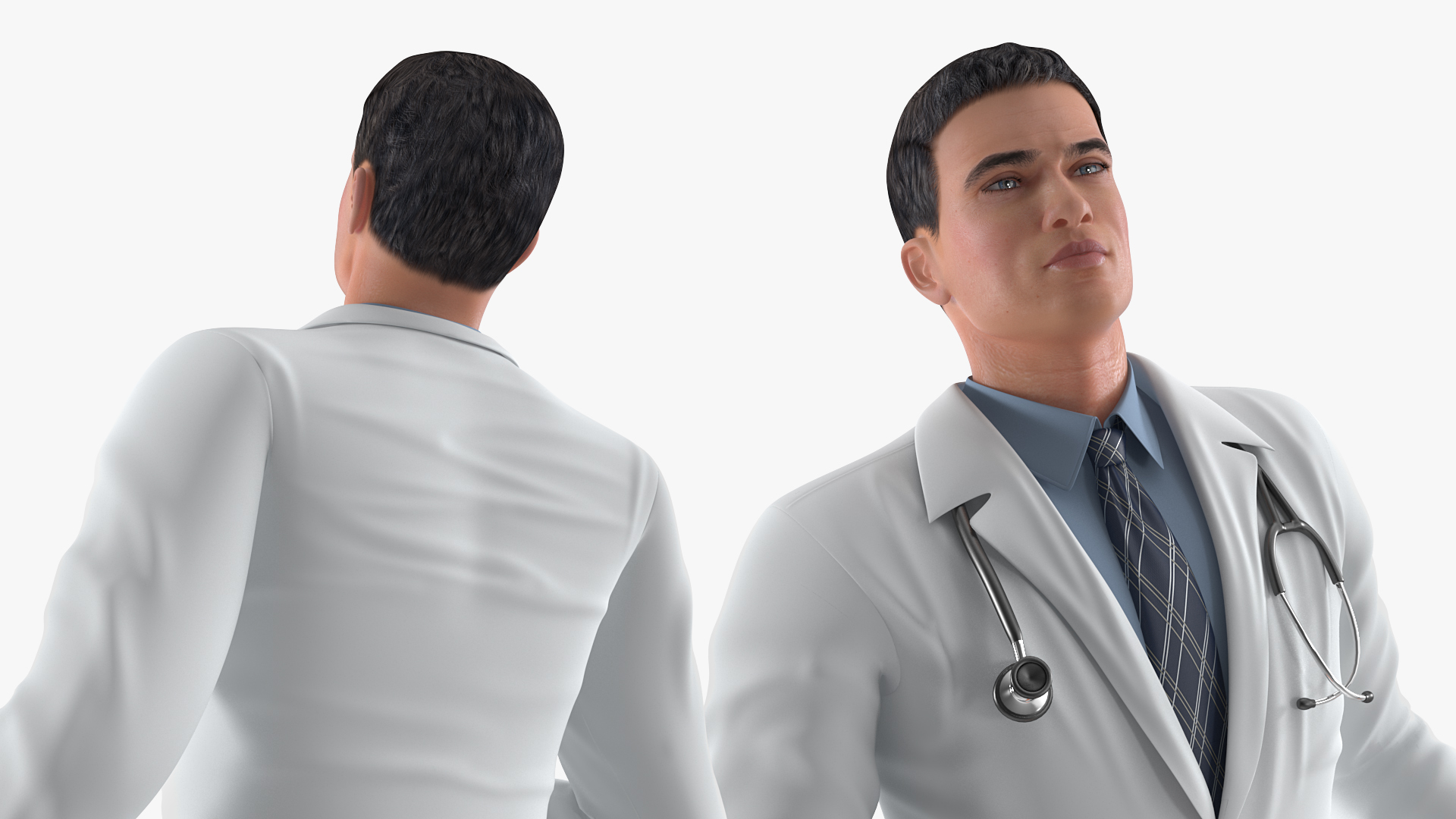 3D Male Doctor with Stethoscope model