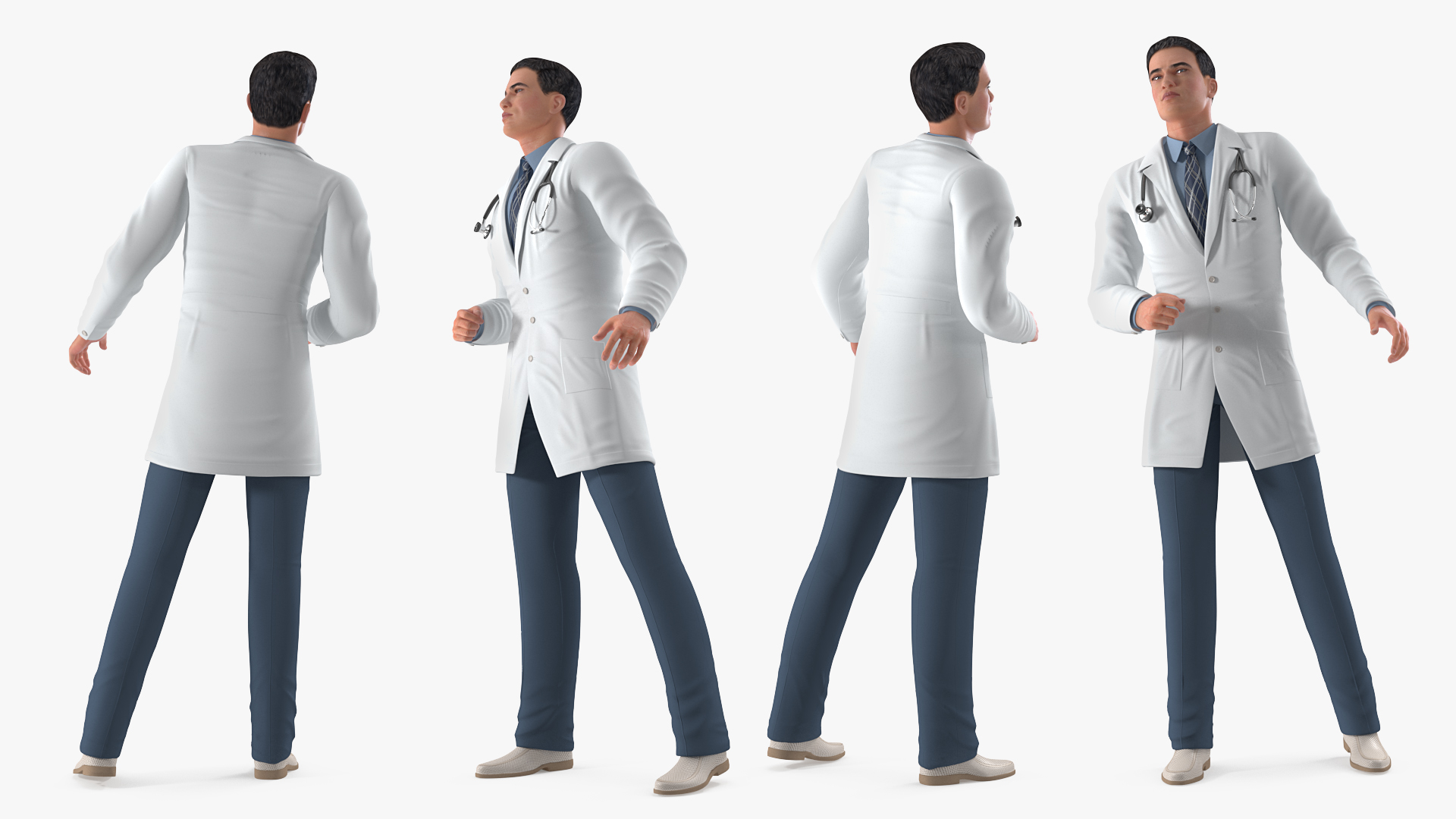3D Male Doctor with Stethoscope model