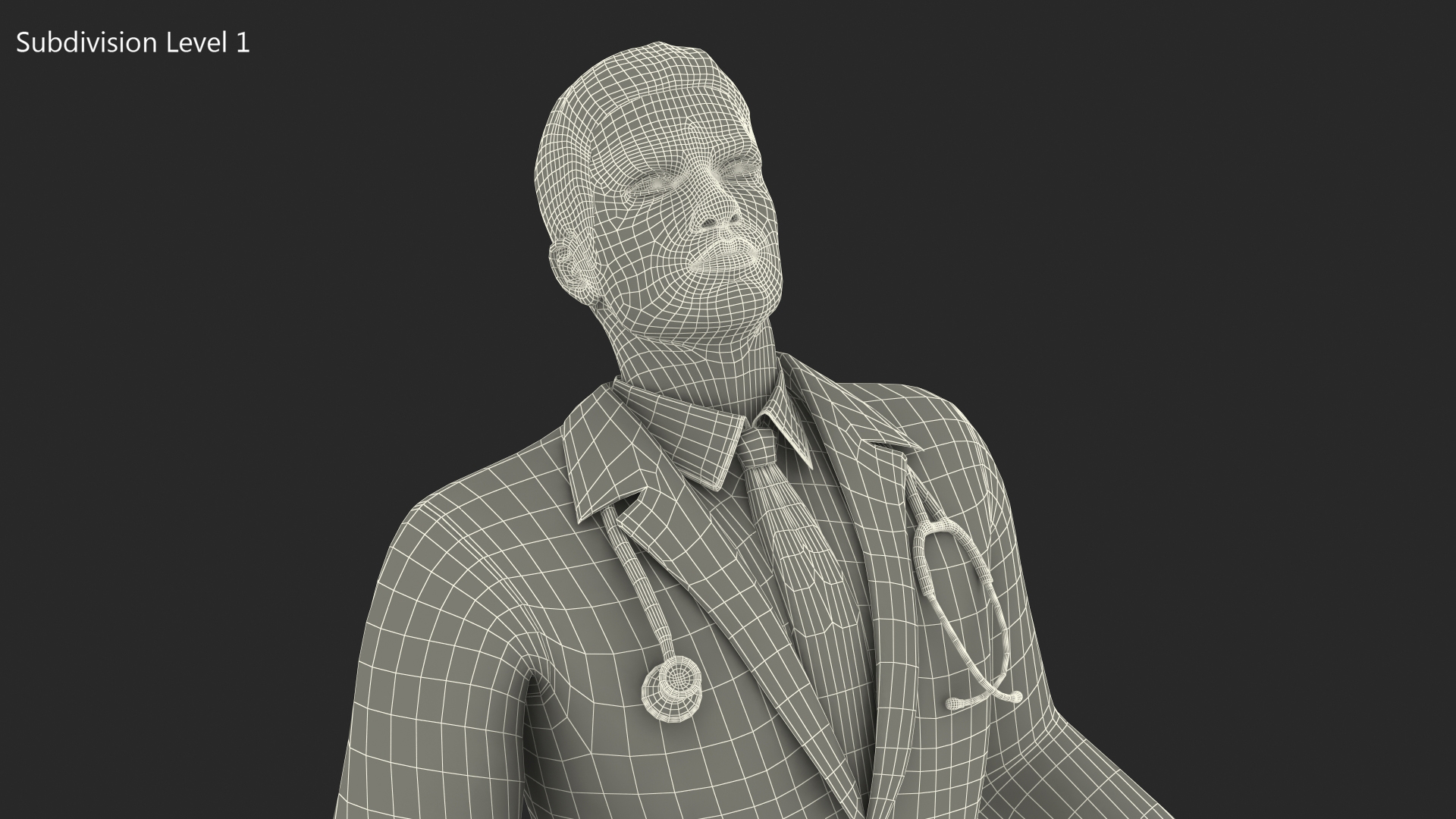 3D Male Doctor with Stethoscope model
